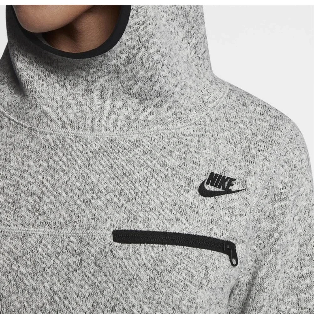 Nike Women's Sportswear Summit Hoodie Medium light gray black trim athlesure - Picture 4 of 11